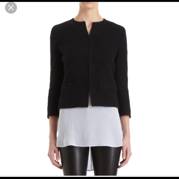 Vince Size 10 cropped Boucle Jacket in black. - Picture 2 of 8